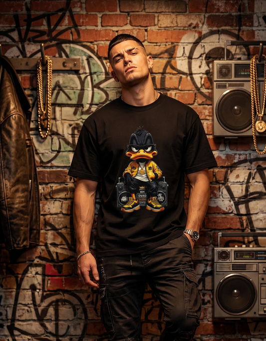 Hip Hop Duck Boombox Graphic Men's T-Shirt | Premium Urban Streetwear Top