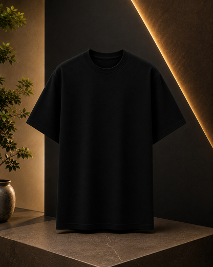 Clean Solid Black Streetwear Fit | Modern Aesthetic Unisex Crew Neck T-Shirt