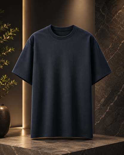 Core Collection Navy Melange Edition – Premium Comfort Unisex Cotton Blend T-Shirt