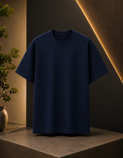 Minimalist Blank Dark Blue Everyday Tee | Essential Casual Streetwear Unisex T-Shirt