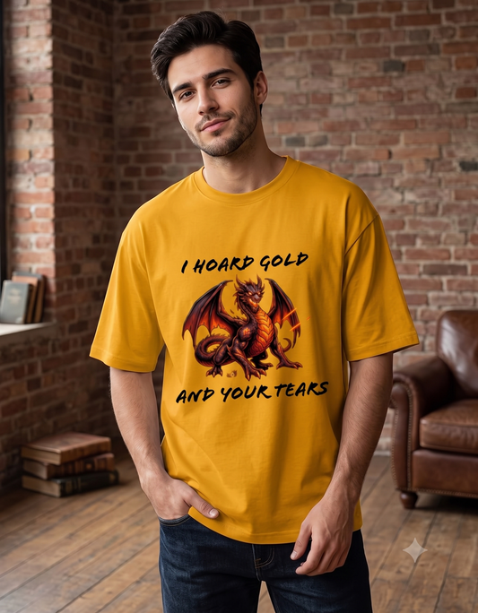 Urban Fantasy Dragon Graphic T-Shirt – Fiery Red Dragon Edition