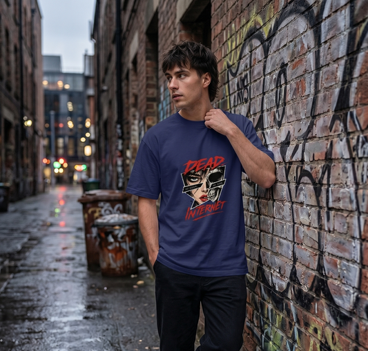 Dead Internet Theory Edition – Distressed Red Brush Typography Men's T-Shirt