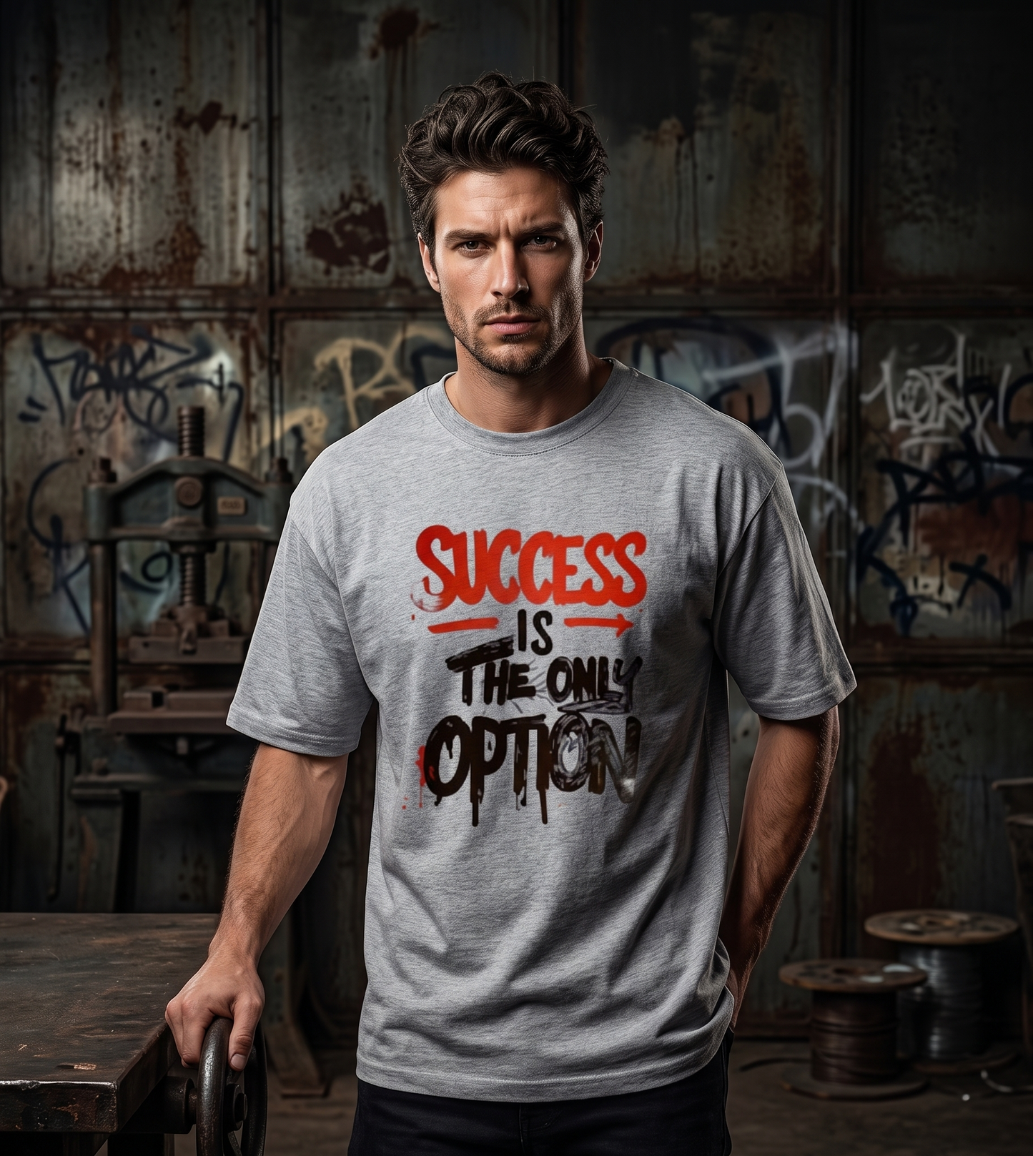 Urban Streetwear Success Is The Only Option Unisex Oversized T-Shirt – Spray Paint & Drip Edition