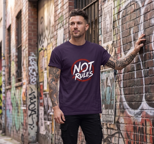 Urban Streetwear No Rules Unisex Oversized T-Shirt – Red Anti-Establishment Symbol Edition