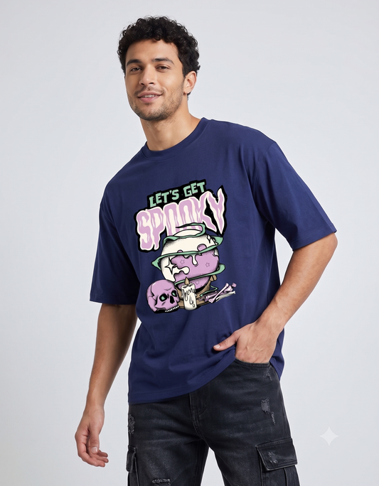 Let's Get Spooky Crystal Ball & Skull Graphic Unisex Oversized T-Shirt | Premium Urban Streetwear Top