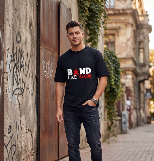 Bond Like Blood Handshake Graphic T-Shirt | Premium Brotherhood Streetwear Top