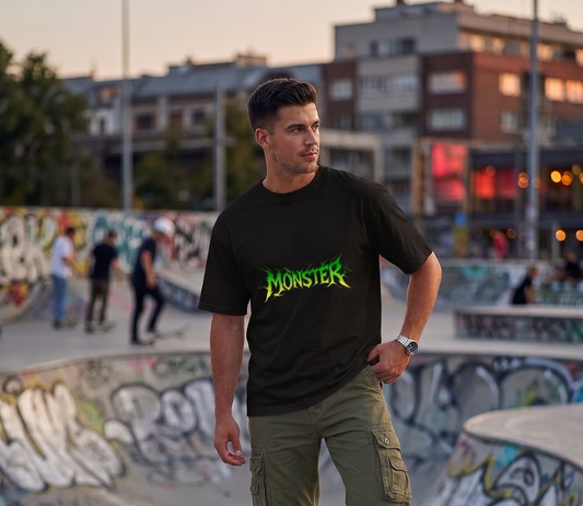 Monster Spiked Typography Graphic T-Shirt | Premium Heavy Metal Streetwear Top
