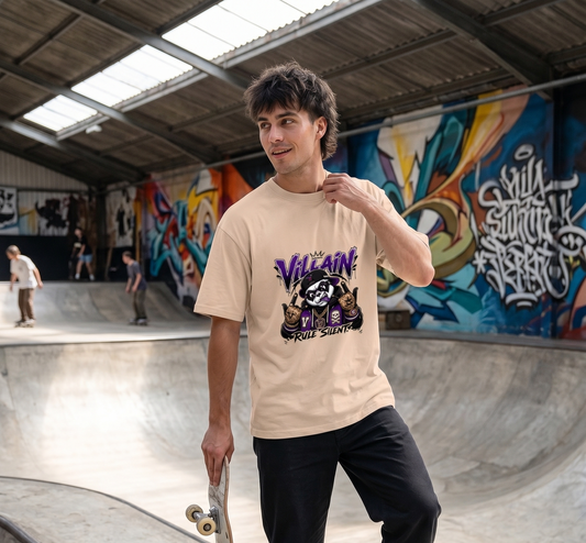 Panda Villain Edition – Dripping Purple Graffiti Men's T-Shirt