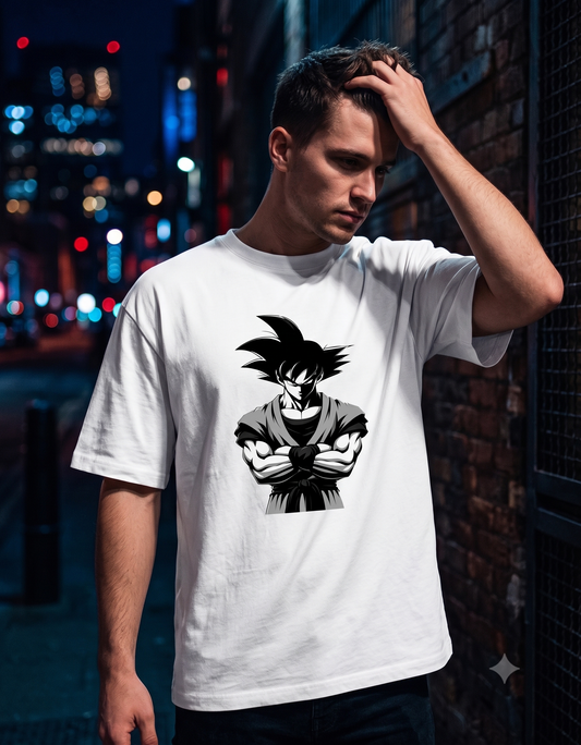Anime Warrior Arms Crossed Graphic Unisex Oversized T-Shirt | Premium Urban Streetwear Top