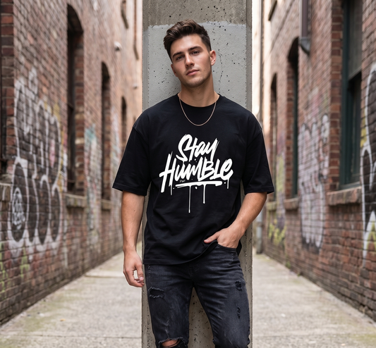 Stay Humble Graffiti Drip Graphic T-Shirt | Premium Urban Streetwear Top