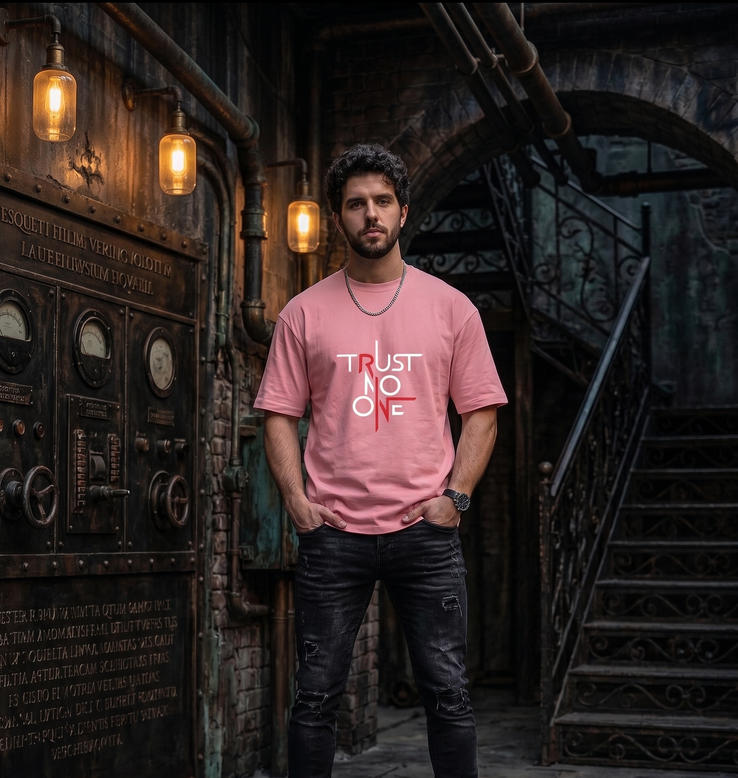 Trust No One Cross Typography Graphic Men's T-Shirt | Premium Urban Streetwear Top