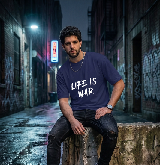 Urban Streetwear Life Is War Men's T-Shirt – Distressed Splatter Edition