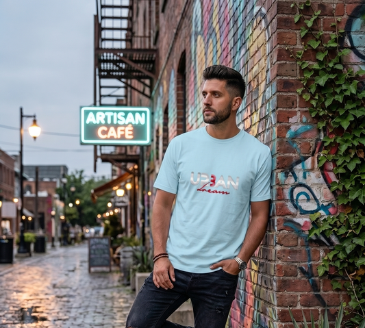 Urban Streetwear Urban Dream Unisex Oversized T-Shirt – Crimson Cursive Overlay Edition
