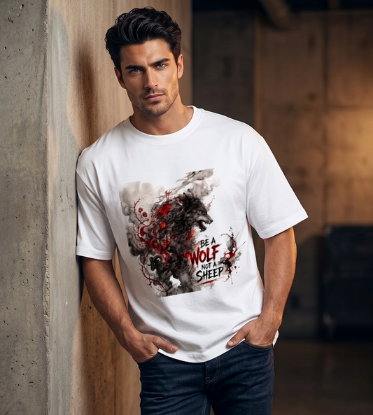 Be A Wolf Not A Sheep Graphic Oversized T-Shirt | Premium Dark Fantasy Streetwear Top