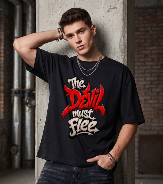 The Devil Must Flee Graffiti Graphic T-Shirt | Premium Urban Streetwear Top